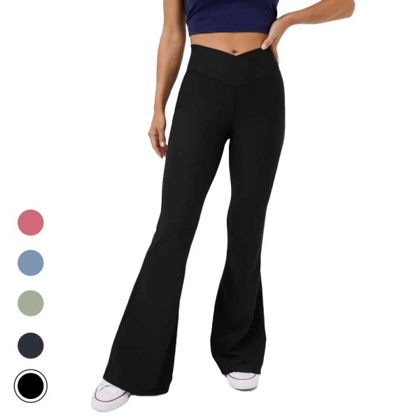 Pet Hair Resistant Crossover Back Pocket Super Flare Leggings