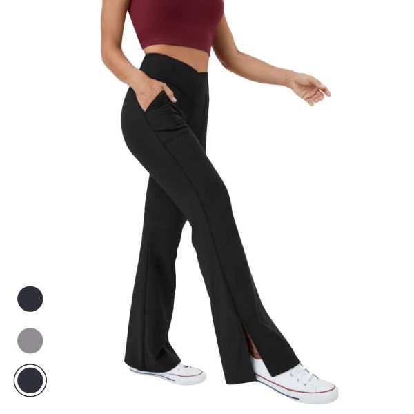 Pet Hair Resistant Crossover Pocket Flare Leggings