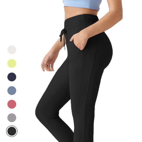 Pet Hair Resistant High Waisted Drawstring Side Pocket Joggers